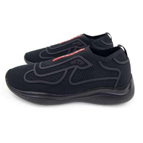 prada black men's slip ons|Prada slip on sneakers sale.